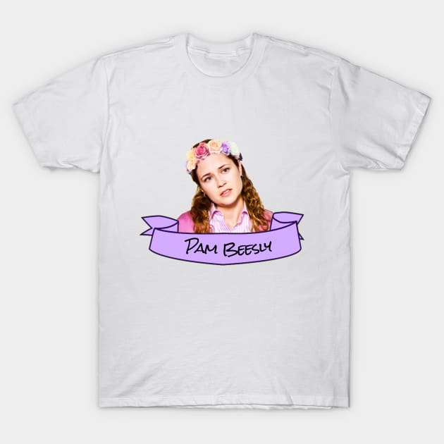 Pam Beesly Flower Crown T-Shirt by lunalovebad